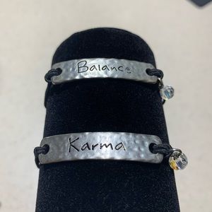 Balance and Karma crystal charm bracelets